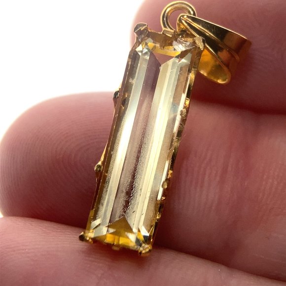 Yellow Scapolite 4.75ct Solid 18K Yellow Gold Pendant - Picture 1 of 7